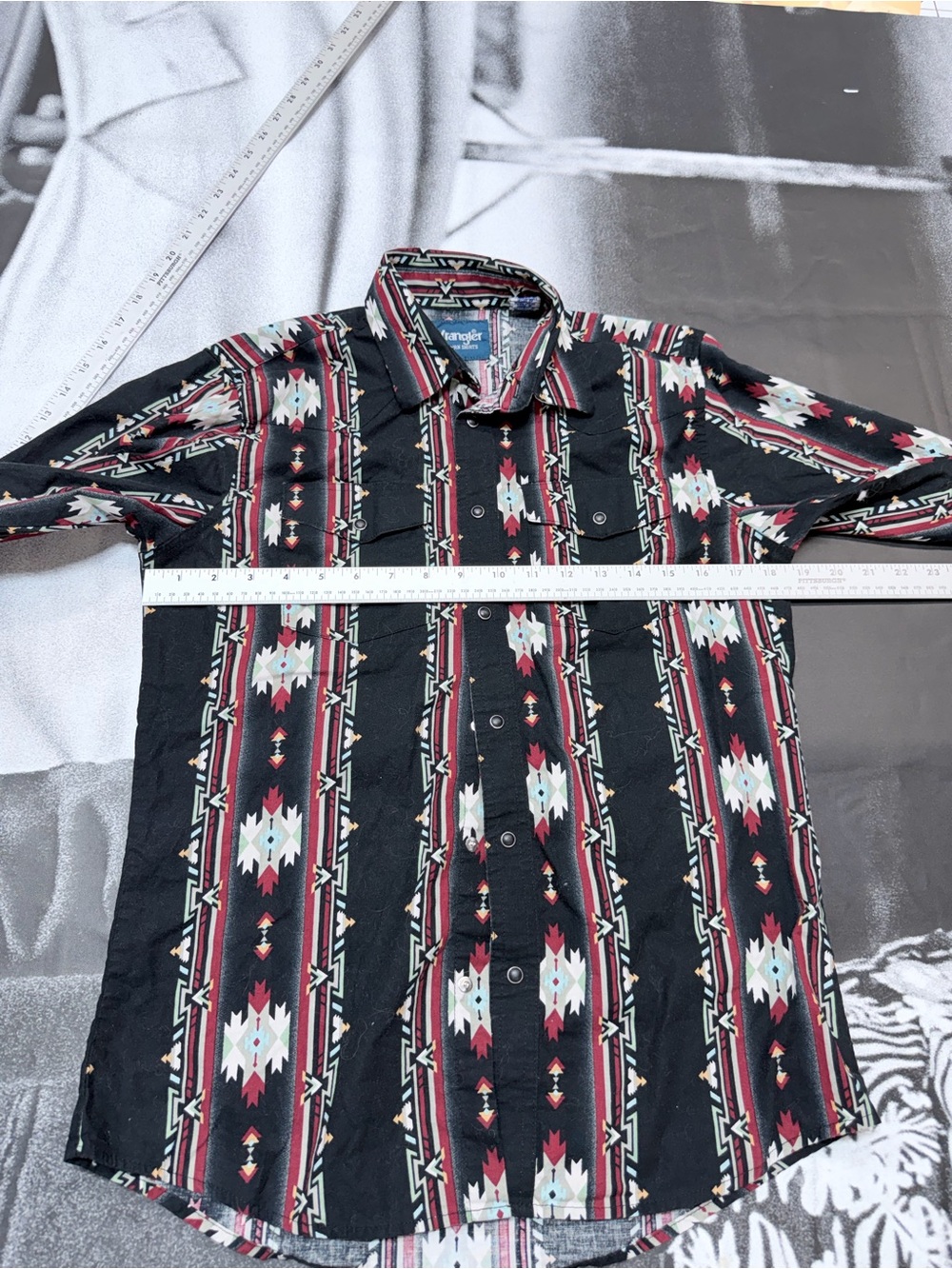 Wrangler Y2K Southwest Pattern Women’s sz XL Snap button Western Shirt A6 - Picture 5 of 5